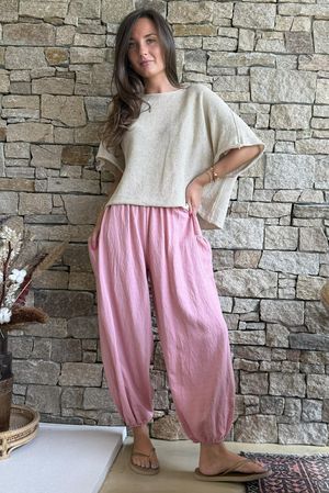 Basso Shirring Balloon Pant Rose